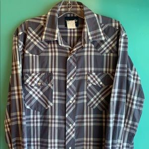 Wrangler pearl snap western shirt.